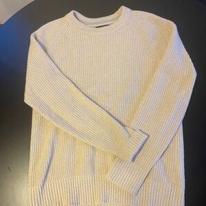 Men’s Medium Cream Knit Banana Republic Italian Yarn Wool Sweater